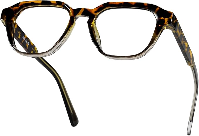 TIJN Blue Light Blocking Glasses, Anti Eyestrain UV Protection, TR90 Square Frame Glasses Chic Preppy Look for Women and Men