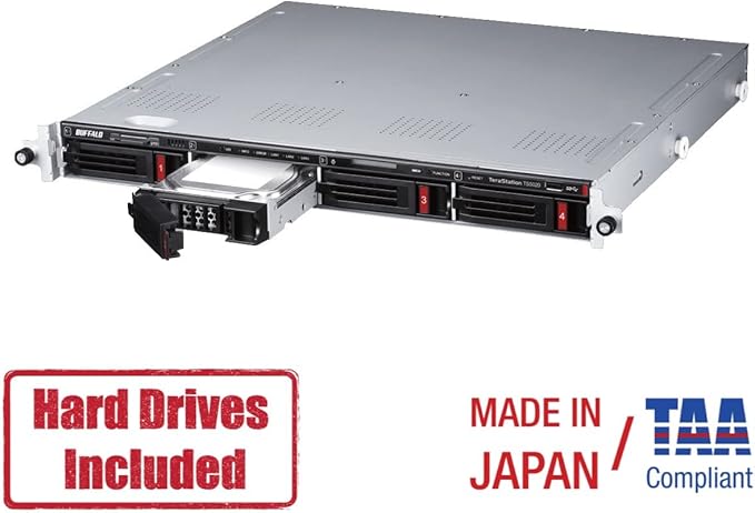 BUFFALO TeraStation 5420RN 4-Bay Business Rackmount NAS 80TB (4x20TB) with Hard Drives Included RAID iSCSI Network Storage File Server