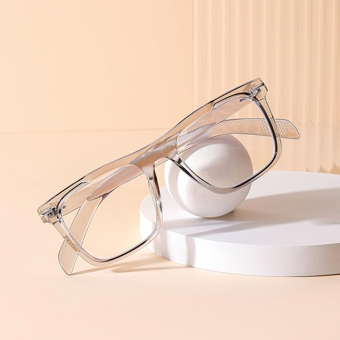 Gleyemor Blue Light Glasses for Men Women Trendy Square Frame Blue Light Blocking Lens Computer Glasses