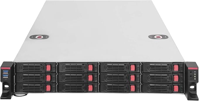 Silverstone Technology 2U 12-Bay 2.5" / 3.5" HDD/SSD rackmount Storage Chassis with Mini-SAS HD SFF-8643 12 Gb/s Interface RM22-312
