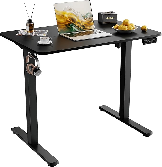 ERGOMAKER 35" Electric Standing Desk, Height Adjustable, Sit Stand Up Desk for Home Office & Computer Workstations, Memory Controller, Black