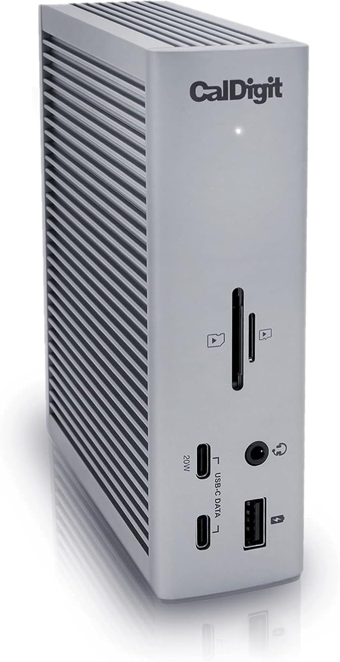 CalDigit TS4, 18-in-1 Thunderbolt 4 Docking Station, 98W Charging, 3* TBT4 (40Gb/s), 3* USB-C + 5* USB-A (10Gb/s), 2.5GbE LAN, 1*8K@30Hz or 2*6K@60Hz Displays, Mac/Windows/Chrome, 0.8m Certified Cable