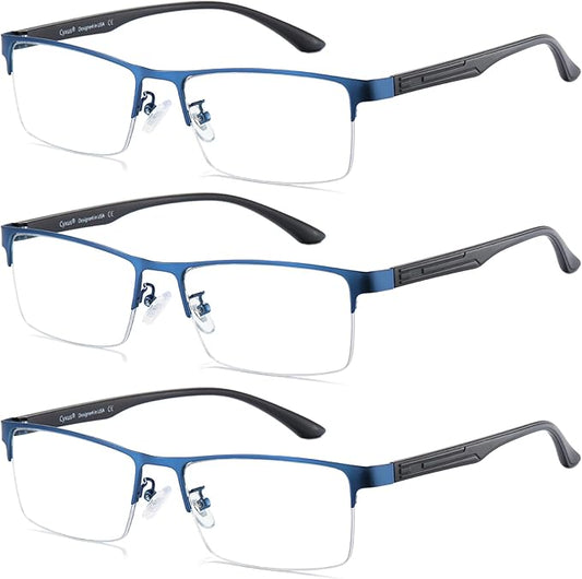 Cyxus Blue Light Blocking Glasses for Men Woman Semi Rim Computer Gaming Office Study Eyeglasses with UV Protection 8001