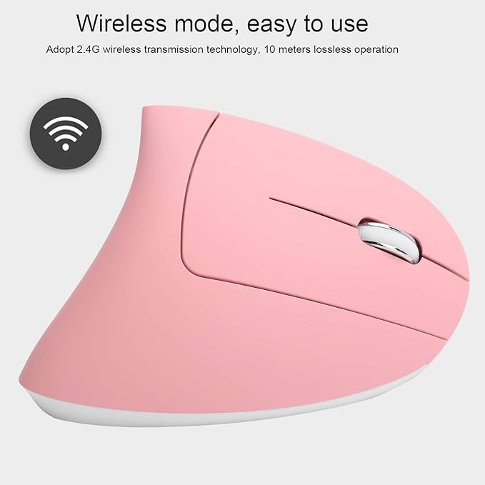 Hilitand Ergonomic Vertical Mouse, 2.4G Optical Game Mouse, RGB Backlight, Adjustable 4-Level 2400DPI, 6 for PC/Laptop Desktop()