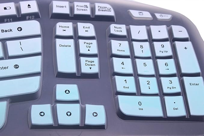 Ultra Thin Desktop PC Silicone Keyboard Cover Skin Protector Compatible with Logitech K350 MK550 MK570 Wireless Wave Keyboard (NOT for Other Desktop Keyboards) (Gradient Mint)
