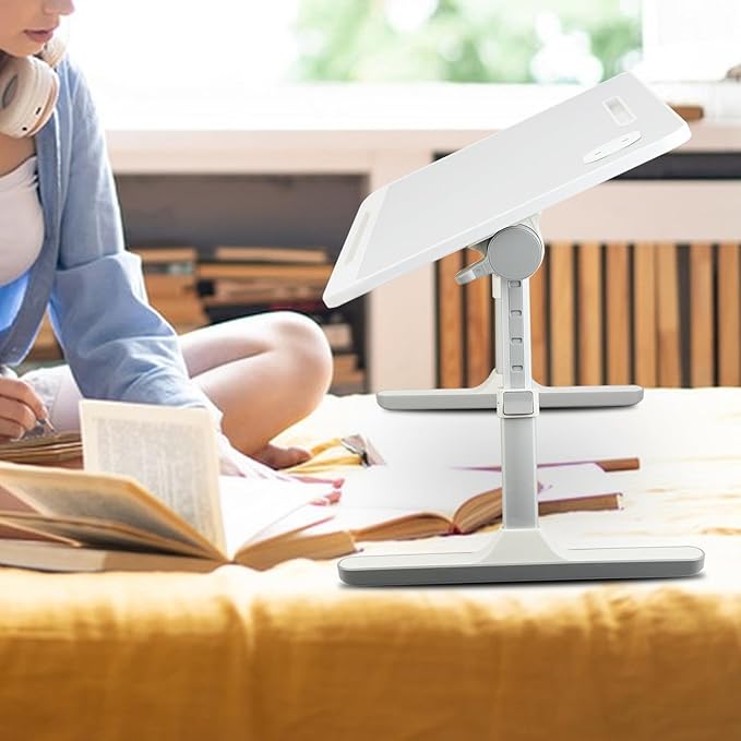 Laptop Desk for Bed - Foldable Laptop Stand Table with Storage Drawer,USB Lights and Fan,Protable Lap Desk with Adjustable 5 Height and 4 Angle for Sofa Couch Bed Floor
