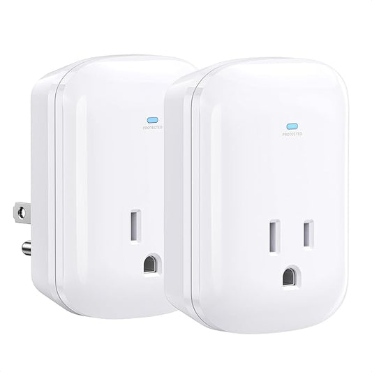 [ETL Listed] Cable Matters 2-Pack 1350 Joules Single Outlet Surge Protector for TV, PC, Xbox, PS5, Refrigerator, Treadmill, 15A/1875W, 500V Clamping Voltage Wall Surge Protector Outlet, White