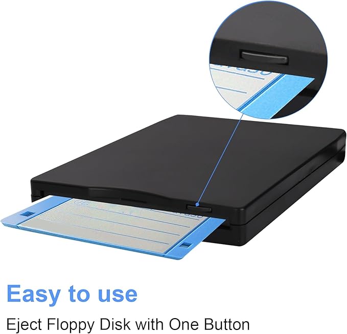 Tendak Floppy Disk Reader, 3.5 inch External USB & Type-C 1.44MB FDD Floppy Disk Drive for Windows 11/10/8/7/2000/XP, Vista, PC, Laptop and Desktop, Plug and Play, Black