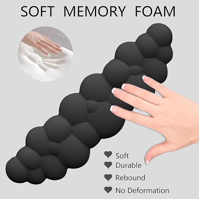 Cloud Mouse Pad Keyboard Wrist Rest 4PCS Extended Large Galaxy Desk Mat Pad Set Memory Foam Non-Slip Cute Ergonomic Gaming Mouse Pad Wrist Support for Computer Laptop Home Office Black
