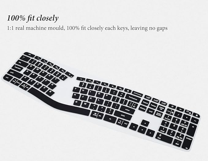 Keyboard Cover Skin for Logitech K860 Ergonomic Keyboard, Logitech Ergo K860 Wireless Ergonomic Keyboard Protector, K860 Split Keyboard Accessories-Black