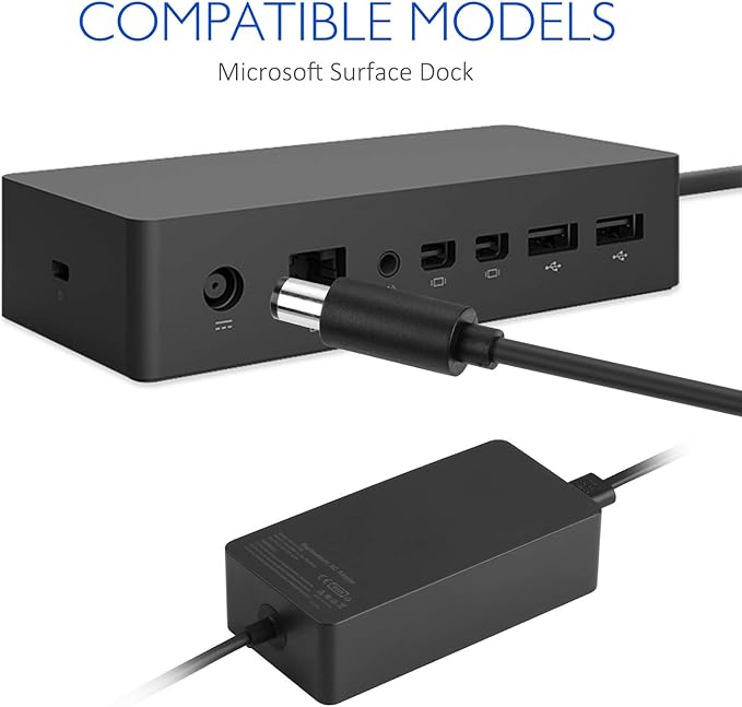 Surface Dock Charger,15V 6A 90W Ac Adapter Power Supply Battery Charger for Microsoft Docking Station Surface Pro 4 Surface Book 1661 1749 TG-TECH