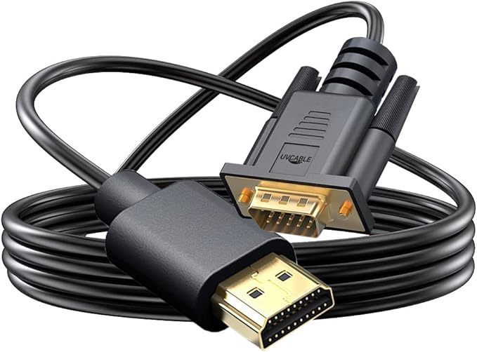 HDMI to VGA Cable 6 Ft, 20-Pack Gold-Plated Computer HDMI to VGA Monitor Cord Male to Male for Computer, Desktop, Laptop, PC, Monitor, Projector, HDTV (NOT Bidirectional)-Black