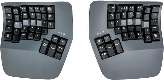 KINESIS Advantage360 Professional Split Ergonomic Keyboard - Bluetooth | Quiet Mechanical Switches | Fully Programmable Open Source | Contoured Shape | Adjustable Tenting | Backlit