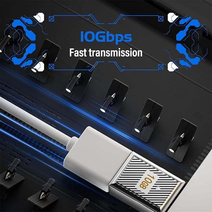 5 Pack USB-C to USB-A Adapter, 10Gbps 120W with LED, Compatible with Laptop, Tablet,Smartphone (Straight+U Type+Positive Bend+90 Degree Angle+Side Bend USB-C to USB-A with LED Indicator)