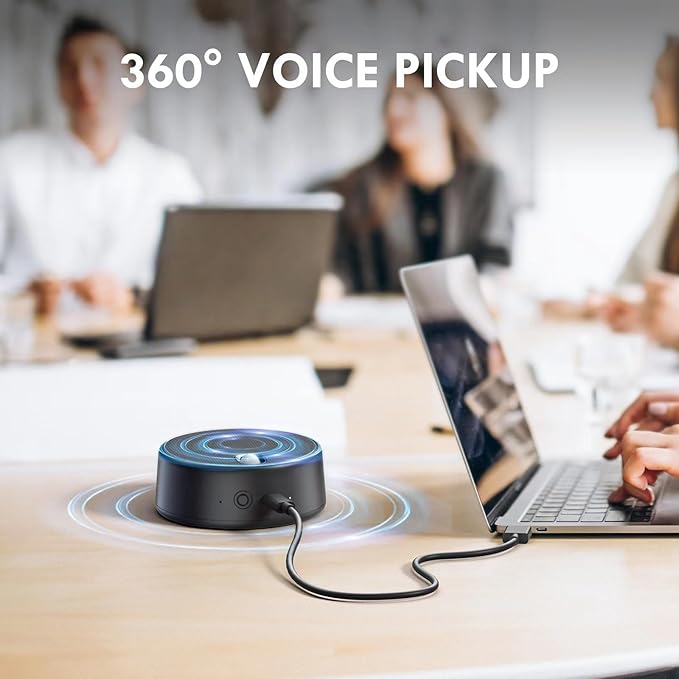 USB Computer Speakers with Microphone, PC Laptop Speaker with Mic, 2 Sound Modes, Hand Free Enhanced Voice Pick up, Compatible with Zoom for Personal Call and Home Office Meeting