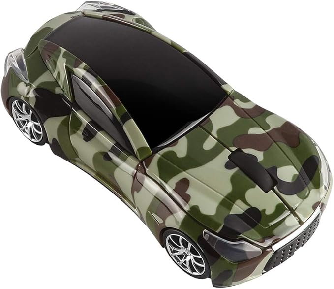 elec Space Cool Sport Car Shape 2.4GHz Wireless Mouse Optical Cordless Mice with USB Receiver for PC Laptop Computer 1600DPI 3 Buttons