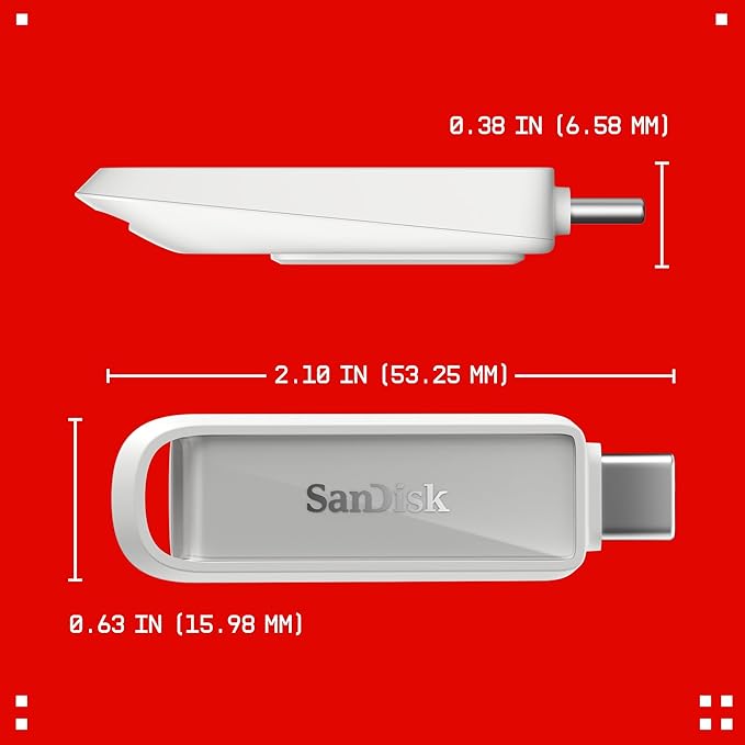 SanDisk 1TB Phone Drive with USB Type-C - for Smartphones, Tablets, and Computers - Up to 150MB/s, USB 3.2 Gen 1 - Arctic White - SDIXS0N-1T00-GN6NE