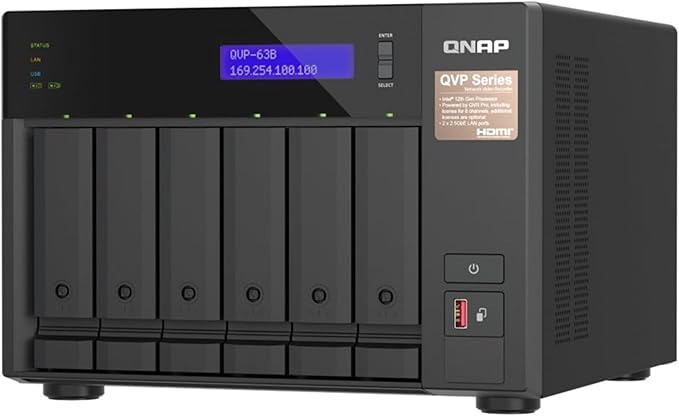 QNAP Systems - QVP-63B-US - QNAP QVR Pro QVP-63B Video Surveillance Station - Network Video Recorder - HDMI