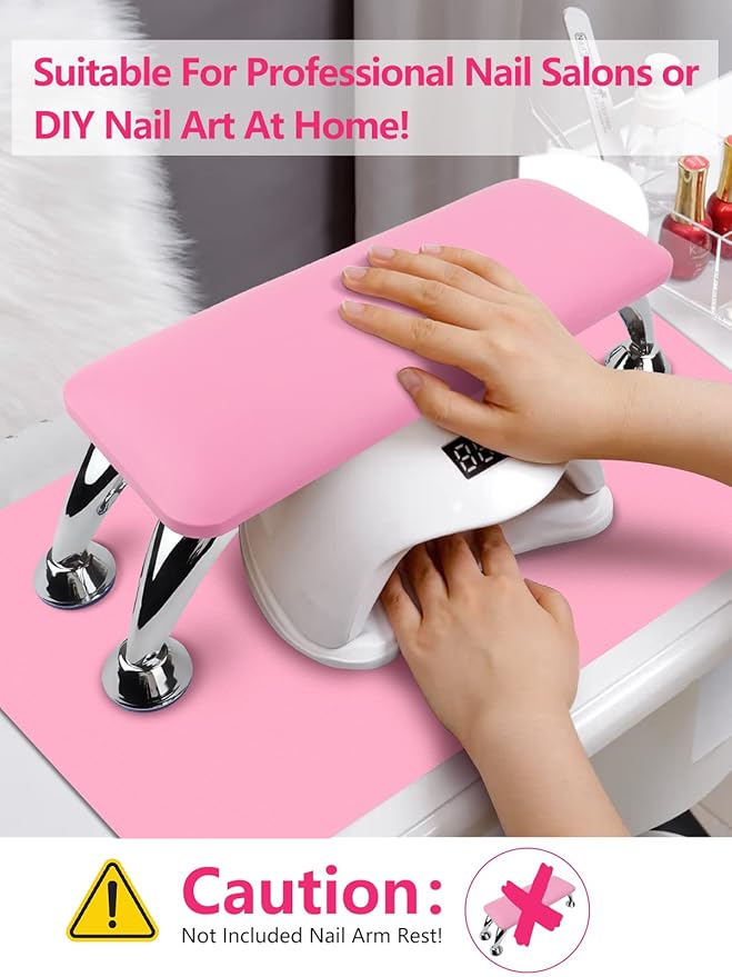 (MAT ONLY) Nail Art Table Mat, Nail Arm Rest Pad for Acrylic Nails, Soft Microfiber PU Leather Nail Mat for Table, Foldable Nail Hand Rest Pillow Manicure Pad, Acrylic Nail Desk Mat for Nail Cushion