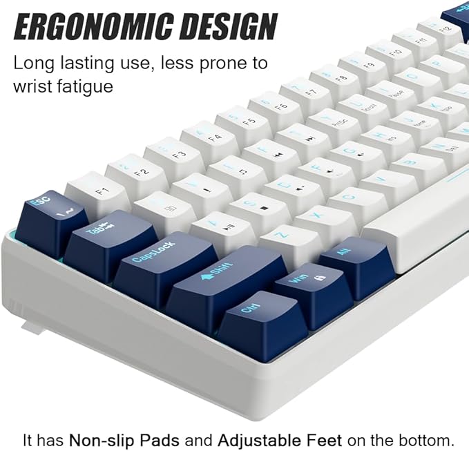 abucow 60% Mechanical Gaming Keyboard Red Switch Wired Compact Keyboard Anti-Ghosting No-Conflict 61 Swappable keycaps Ergonomic Design for Windows/Mac