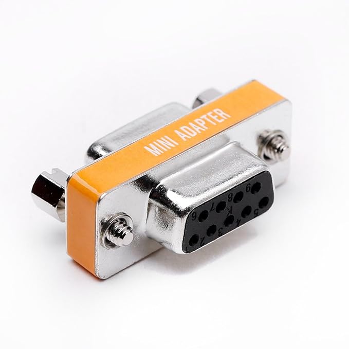 DB9 Null Modem Female to Female Slimline Data Transfer Serial Port Adapter 10 Pack