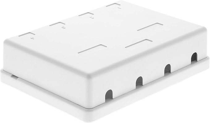 Networx® 4-Port Ethernet Keystone Jack Surface Mount Box, Unloaded, White