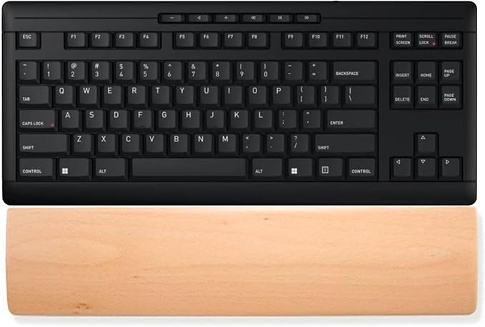 HomeDo Wooden Wrist Rest for Mechanical Keyboards, Support pad for Palm, Ergonomic Rest for Typing and Gaming,Palm Rest,Hand Rest (Beech,14.17”x3.15”(87 Key 80%))
