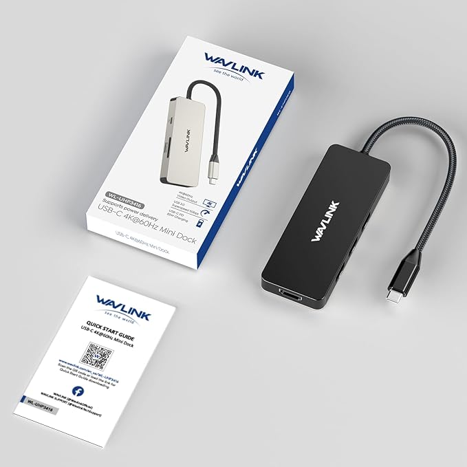 WAVLINK USB C Docking Station Dual Monitor, 4K HDMI, 100W PD, 3X USB3.1, SD/TF Card Reader, USB C Hub Dongle for MacBook Pro/Air, iPad Pro, Surface, XPS, Thunderbolt 3/4 Laptops, Black