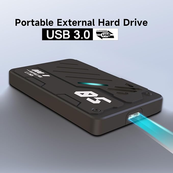 Ultra Slim Portable External Hard Drive USB 3.0 HDD Storage for PC, Laptop, Mac, Xbox one, PS4, PS5 (500GB)