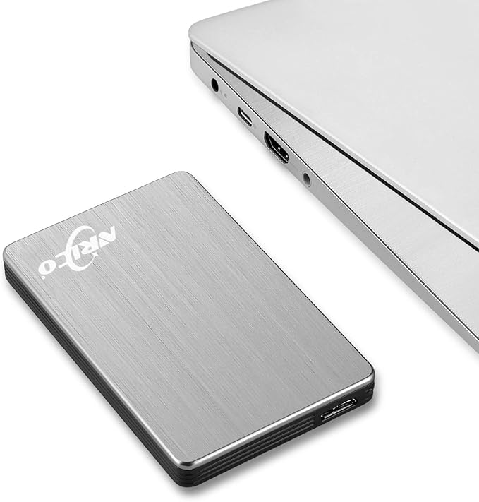 NRICO Portable External Hard Drive, USB 3.0, 2.5 Inch, Compatible with PC, Mac, Desktop (Grey, 250, GB)