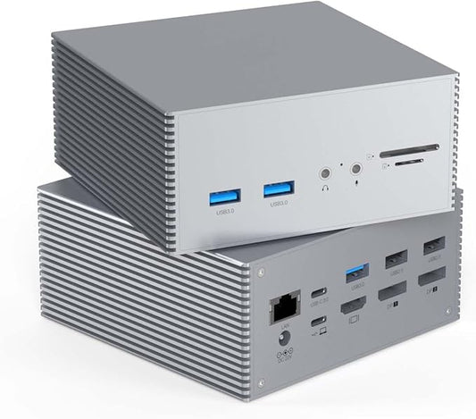 Tiergrade Upgraded Universal USB-C 4K Triple Display Docking Station with Charging Support for MacBook Pro & Windows Type C Systems (2 4K DP, HDMI, 6 USB Ports, 60W USB PD),Extended Display for macOS