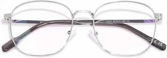 OPTOFENDY Metal Blue Light Blocking Glasses for Women Men, Fashion Square Computer Eyeglasses