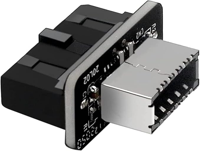 USB Front Panel Adapter, Vertical USB 3.1 Front Panel Socket Key-A Type-E to 3.0 19/20Pin Header Adapter