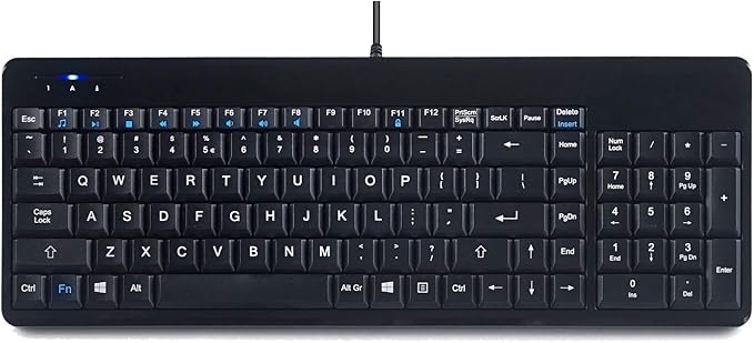 Perixx PERIBOARD-220H US, Wired Compact USB Keyboard with 2 Hubs - Build-in Numeric Keypad - Black - US English Layout, (11506)
