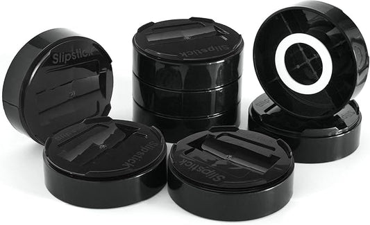 Slipstick Stack-Its 1 Inch Adjustable Bed Risers/Furniture Risers (Set of 8) Lifts Height 1", 2" or 3" – Black Heavy Duty Risers for Desks, Couches, Sofas, Beds, Tables, Dressers, and More