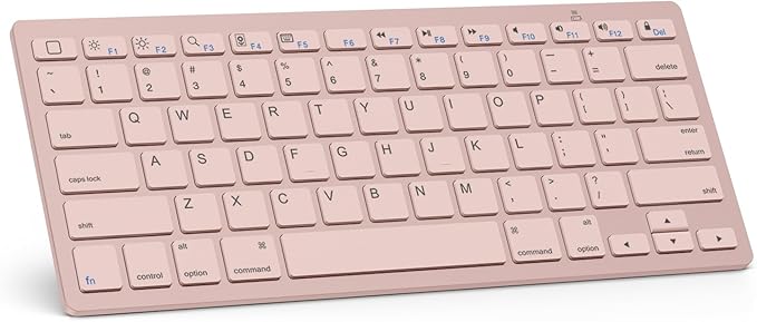 OMOTON Bluetooth Keyboard Compatible with iPad A16 11th 10th Generation, iPad 10.2 (9th/8th/7th), iPad Pro 13/12.9/11 inch, iPad Air/Mini and More iOS Devices, Pink