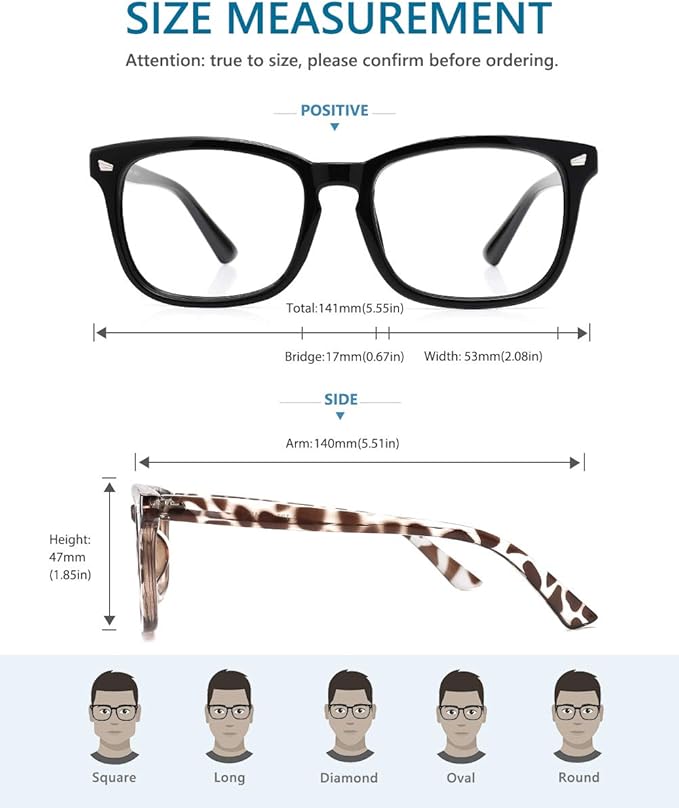 Cyxus Blue Light Glasses Men Women Reduce Eye Strain UV Blocking for Office Work Computer Screen 8082