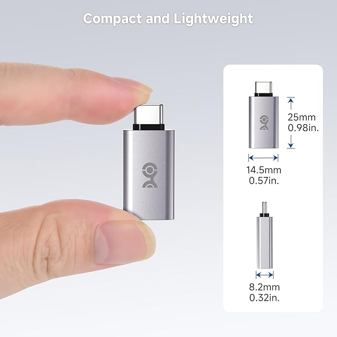 Cable Matters 2-Pack 10Gbps USB C to USB Adapter Male to Female for High-Speed Data Transferring & Fast Charging, Reversible USBC, USBA to USBC Adapter for iPhone 17/16, iPad Pro, Galaxy S23