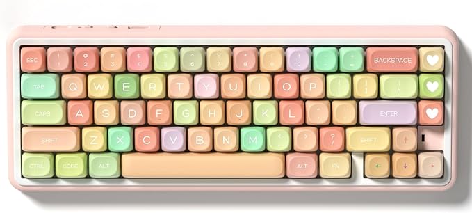 dagaladoo Cute Candy Keyboard keycap Set,dye sub pbt keycaps Colorful,MOA Profile Custom keycaps, Rainbow Keyboard Key Cap for Cherry Gateron MX Switches Mechanical Keyboards(134 Keys)