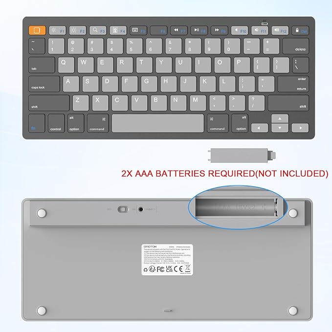 OMOTON Bluetooth Keyboard Compatible with iPad 10th Generation, iPad 10.2 (9th/8th/7th), iPad Pro 13/12.9/11 inch, iPad Air/Mini and More Bluetooth Enabled Devices, Graphite Gray