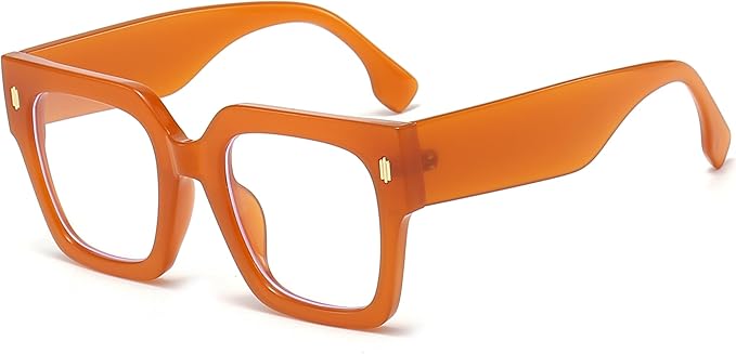 Fashion Oversized Blue Light Blocking Glasses for Women Men Trendy Big Square Frame Computer Eyeglasses