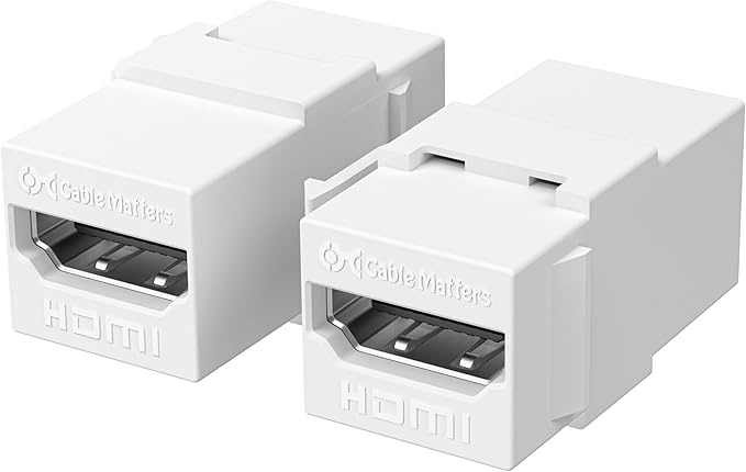 Cable Matters 2-Pack 8K HDMI Keystone Jack with 8K 60Hz and 4K 120Hz (HDMI Coupler Keystone)
