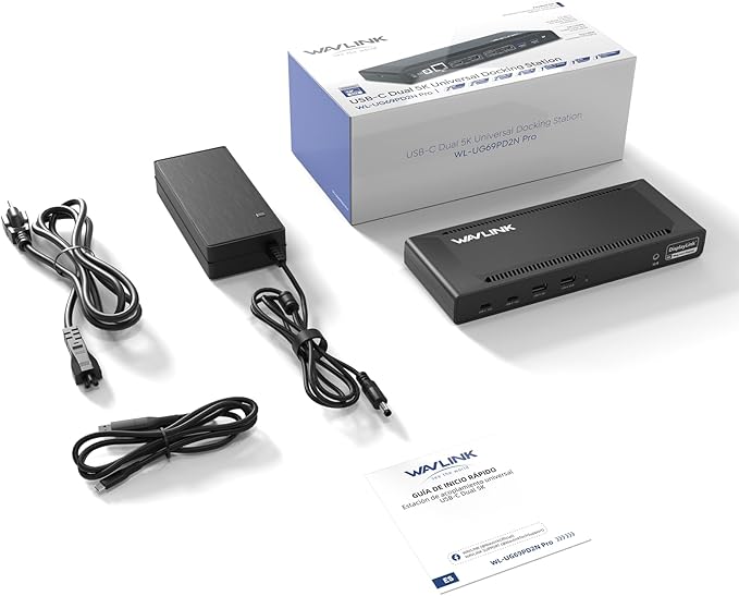 WAVLINK Laptop Docking Station Dual 4K@60Hz(2 HDMI+2DP), Displaylink Dock with100W PD Charging Compatible with Thunderbolt 4/3, USB-C/A - M1-M4 Mac, Windows, 10Gbps USB C, LAN - Driver Required