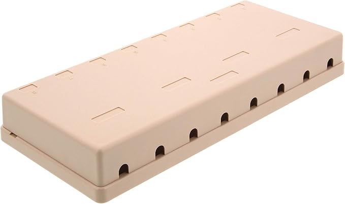 Networx® 8-Port Ethernet Keystone Jack Surface Mount Box, Unloaded, Ivory