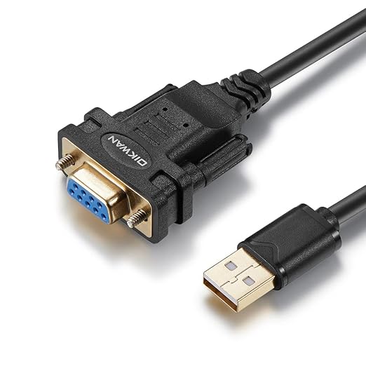 USB to RS232 Serial Adapter with FTDI Chipset - USB 2.0 to Female DB9 Serial Cable for Windows and Mac (6ft)