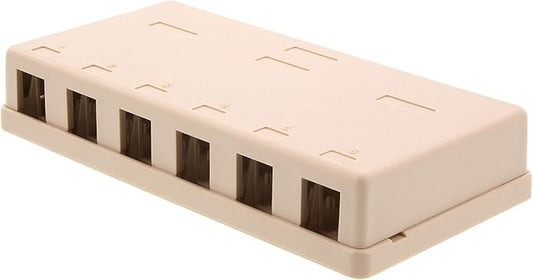 Networx® 6-Port Ethernet Keystone Jack Surface Mount Box, Unloaded, Ivory