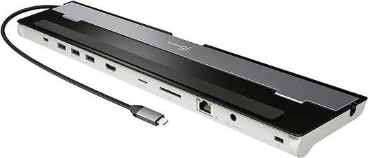 j5create USB-C 4K HDMI Docking Station (9-in-1), 4K HDMI, 5Gbps USB-A x3, Card Reader, PD 100W, Gigabit Ethernet, Combo Audio Jack, for MacBook, and Windows USB-C Laptop (JCD533)