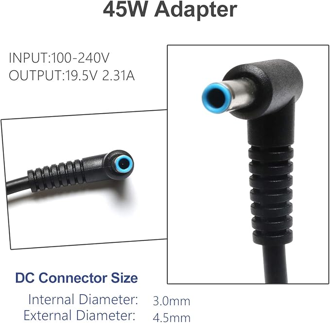 45W Charger Compatible for HP Laptop Model 14 - Compatible for HP 14 14m 14s 14-dk 14-dq 14-df 14-ds 14-dh 14-ak 14-ac 14-ba 14-fq 14-dy 14-ax 14-ck 14-bs 14-dw 14-ce 14-cf 14-an Supply Cord