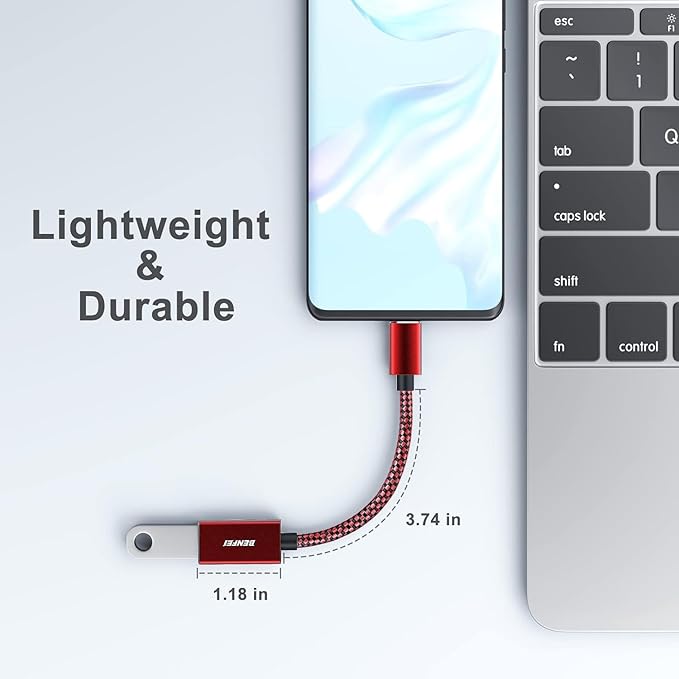 BENFEI USB C to USB 3.0 Adapter, 2 Pack USB C to A Male to Female Adapter Compatible with MacBook 2022 2021 2020, Samsung Galaxy Note 20, Galaxy S20 S21, Google Pixel, Nexus, and More