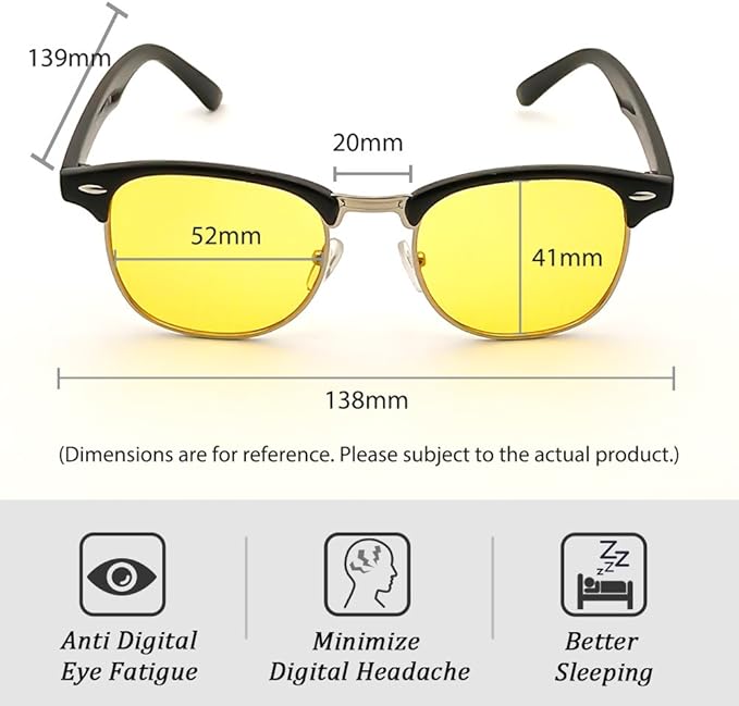 Cyxus Blue Light Glasses Men Retro Semi Rimless Clear Blue Light Glasses for Computer Eye Strain Gaming Glasses Anti Harmful Blue Light 8056Y01